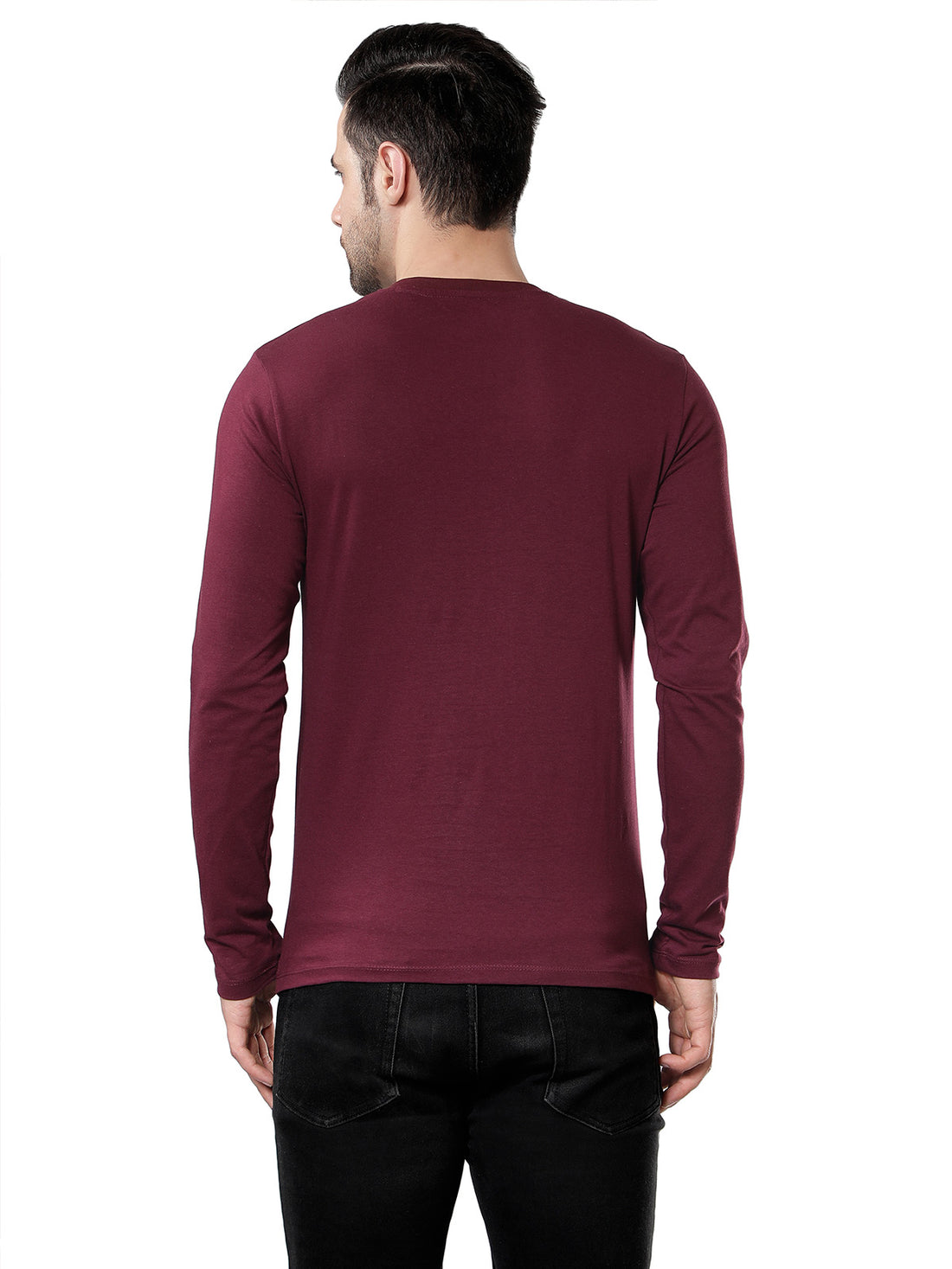 Buy Crafted India Men's V-Neck T-Shirt Full Sleeves